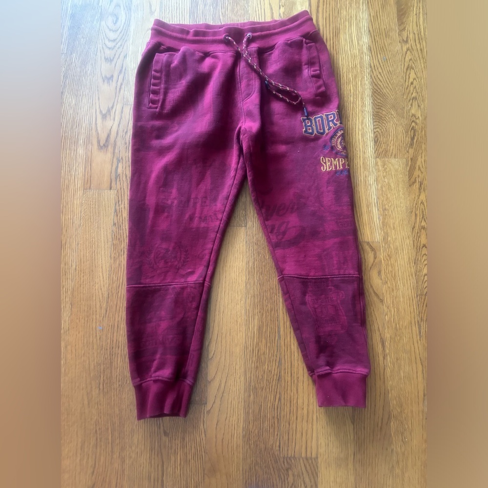 Born Fly “Semper Fly” Streetwear Mulberry/ Purple Sweatpants (Medium)